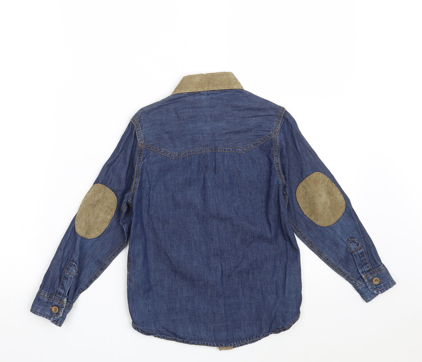 Urban Outlaws Boys Blue  100% Cotton Basic Button-Up Size 5-6 Years Collared Button