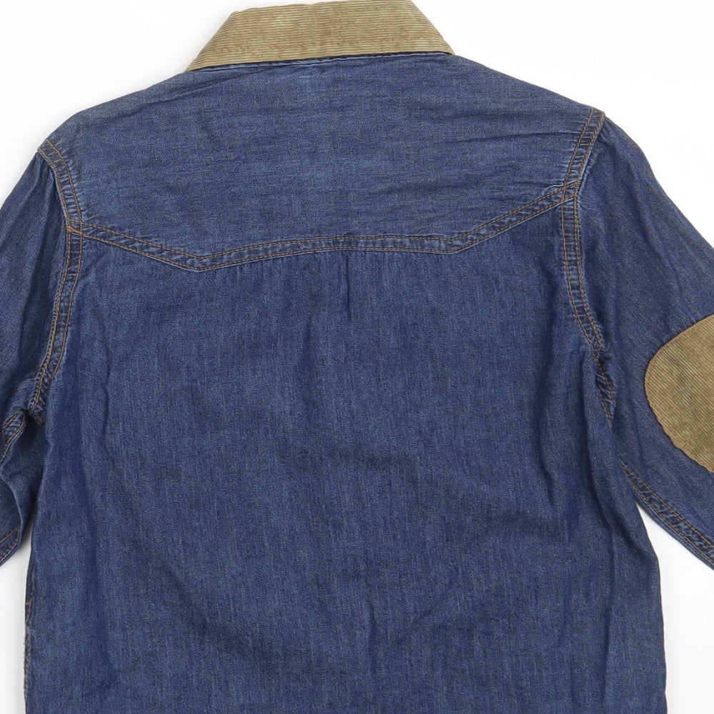 Urban Outlaws Boys Blue  100% Cotton Basic Button-Up Size 5-6 Years Collared Button