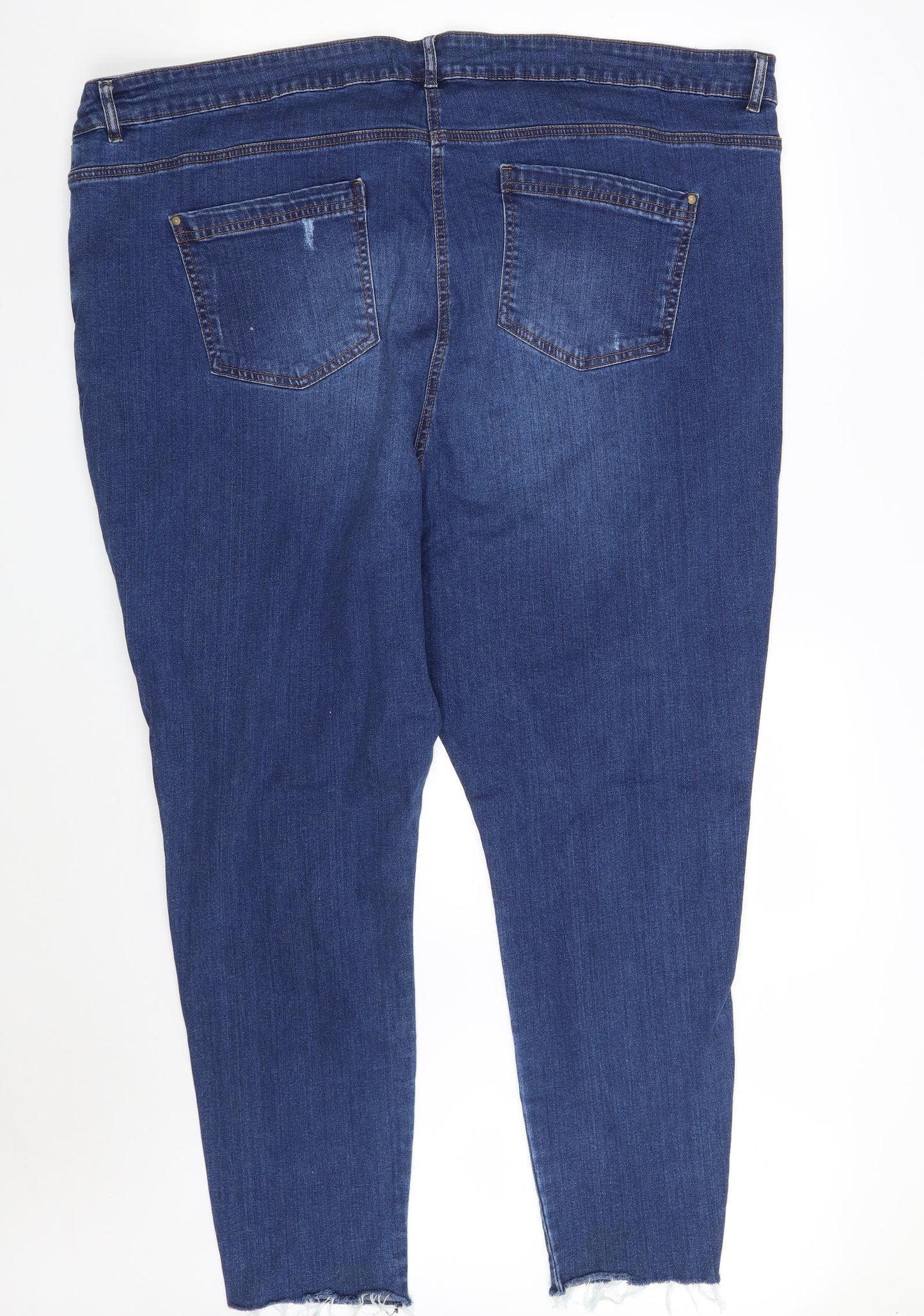 Yours Womens Blue  Cotton Skinny Jeans Size 30 L28 in Slim Zip