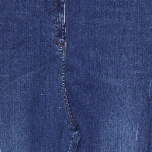 Yours Womens Blue  Cotton Skinny Jeans Size 30 L28 in Slim Zip