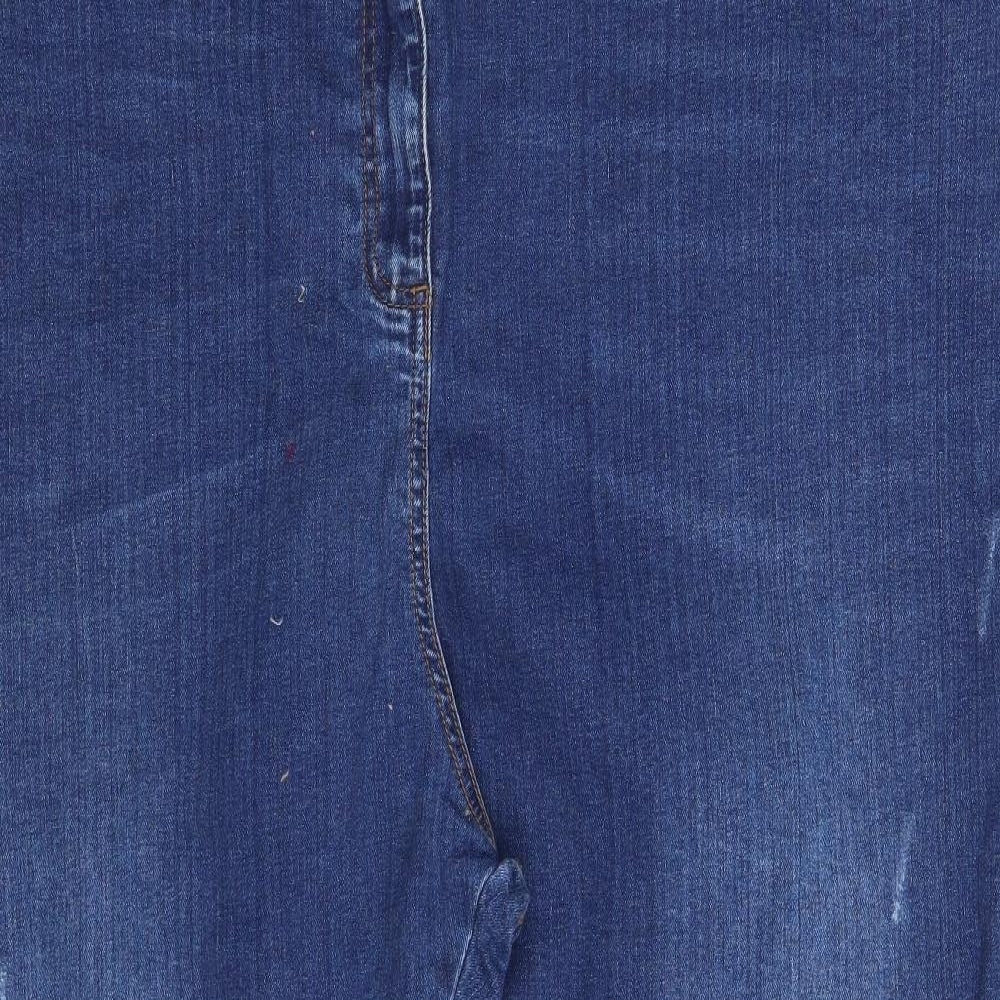 Yours Womens Blue  Cotton Skinny Jeans Size 30 L28 in Slim Zip