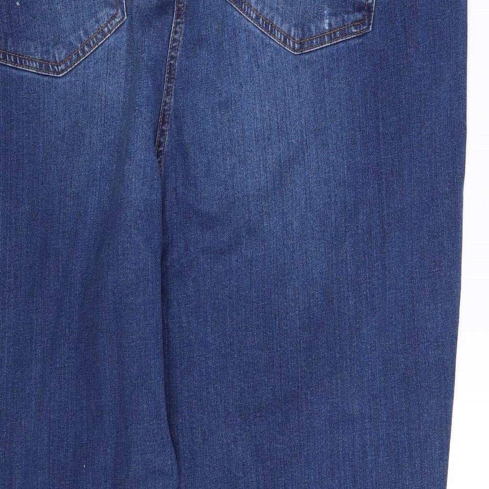 Yours Womens Blue  Cotton Skinny Jeans Size 30 L28 in Slim Zip