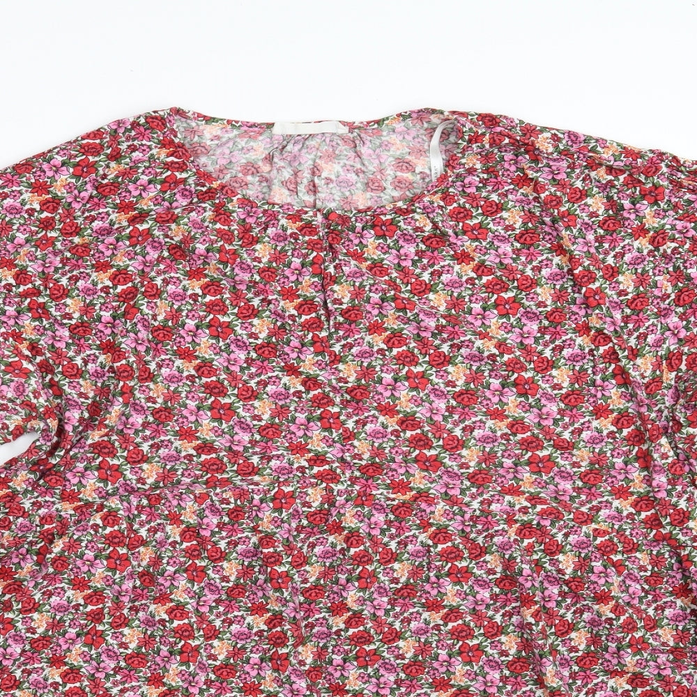 Primark Womens Multicoloured Floral Viscose A-Line  Size 18  Round Neck