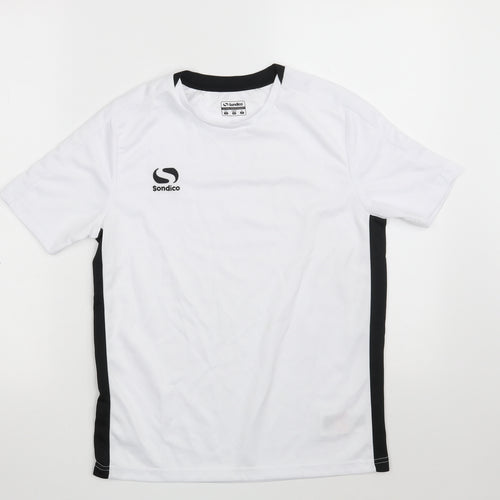 Sondico Boys White  100% Polyester Jersey T-Shirt Size 13 Years Round Neck