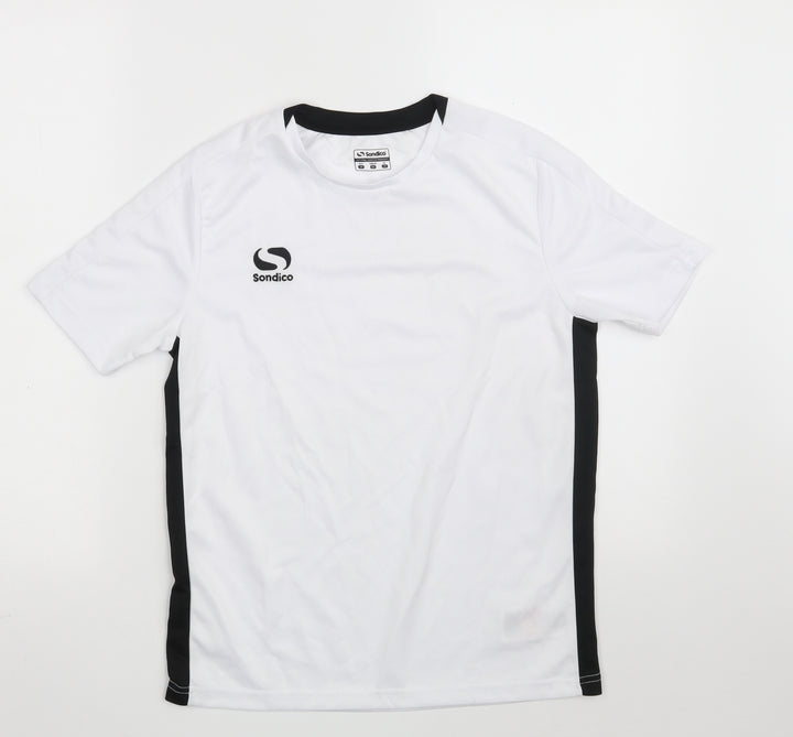 Sondico Boys White 100% Polyester Jersey T-Shirt Size 13 Years Round Neck