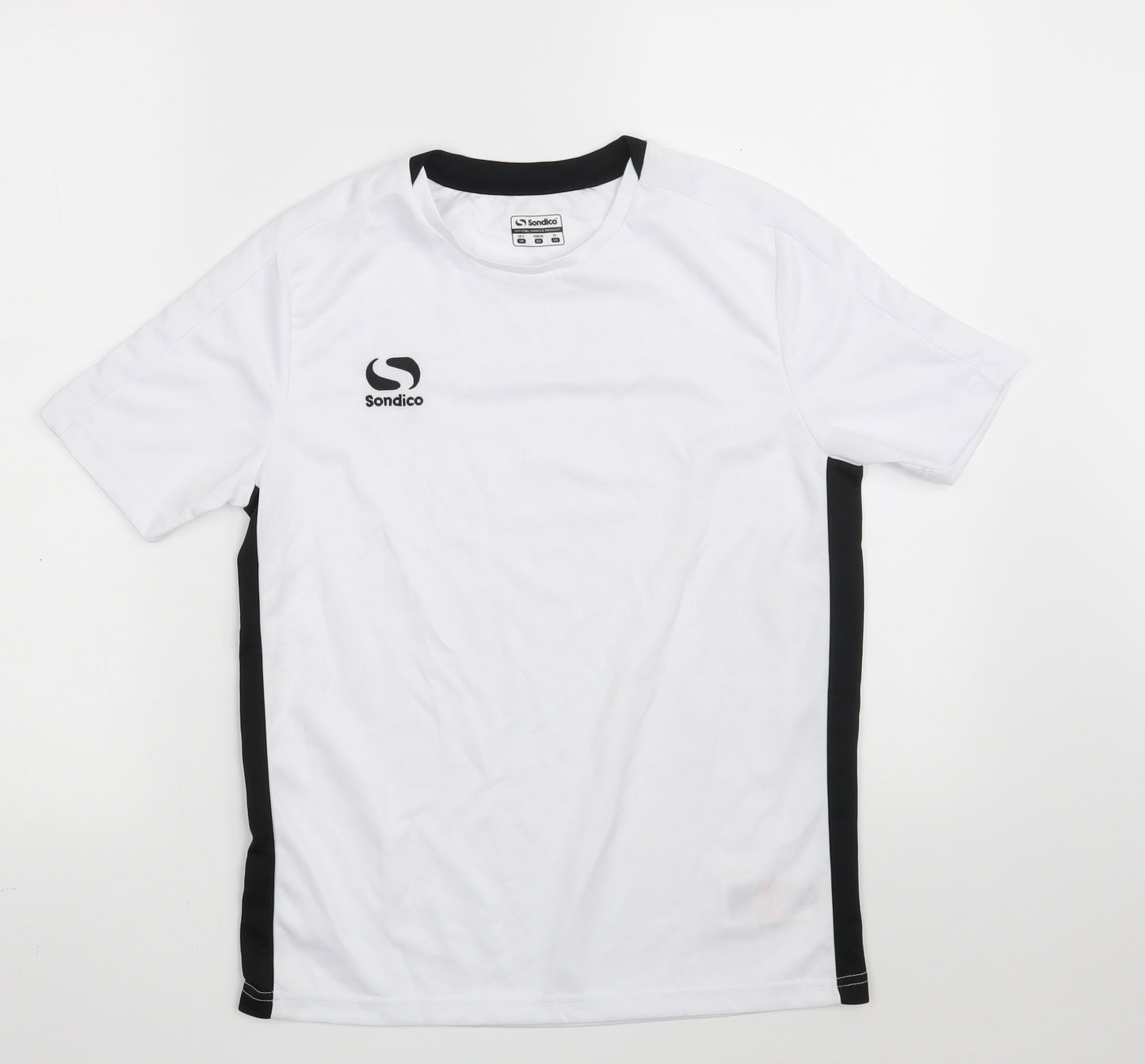 Sondico Boys White  100% Polyester Jersey T-Shirt Size 13 Years Round Neck