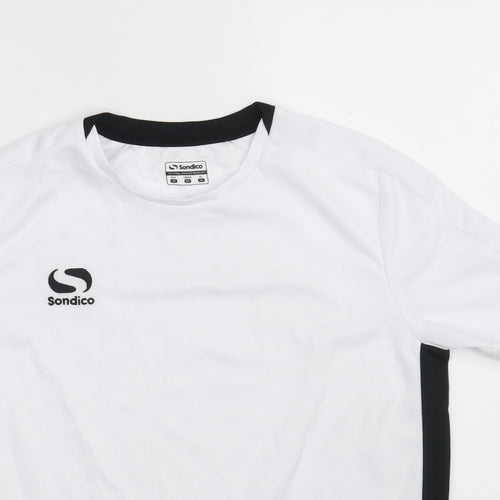 Sondico Boys White  100% Polyester Jersey T-Shirt Size 13 Years Round Neck