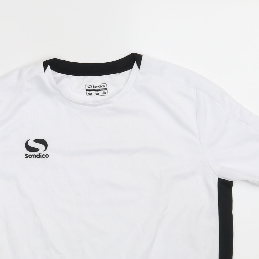 Sondico Boys White  100% Polyester Jersey T-Shirt Size 13 Years Round Neck