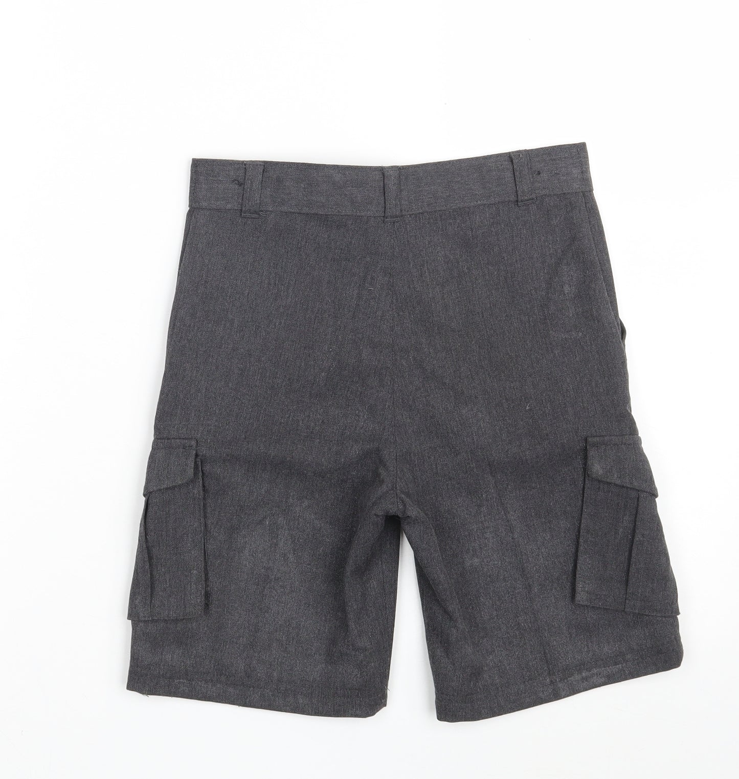 George Boys Grey  Polyester Cargo Shorts Size 6-7 Years  Regular Zip