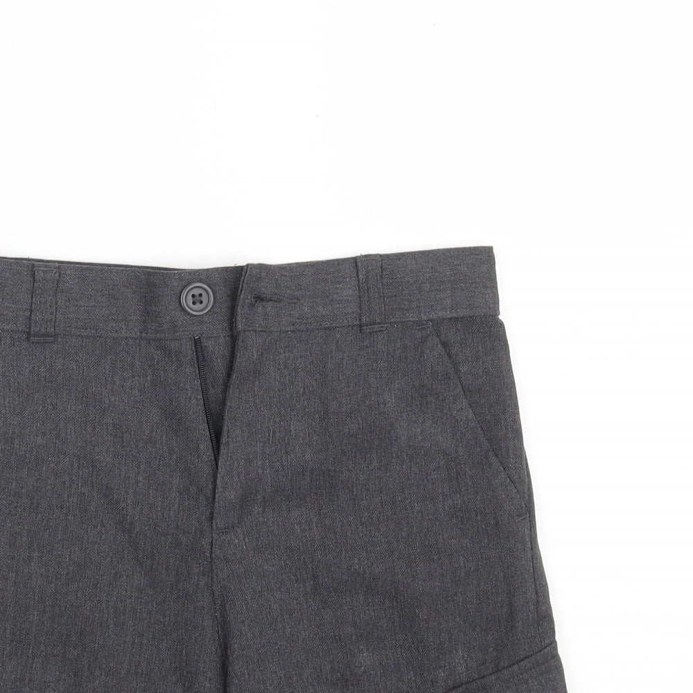 George Boys Grey  Polyester Cargo Shorts Size 6-7 Years  Regular Zip