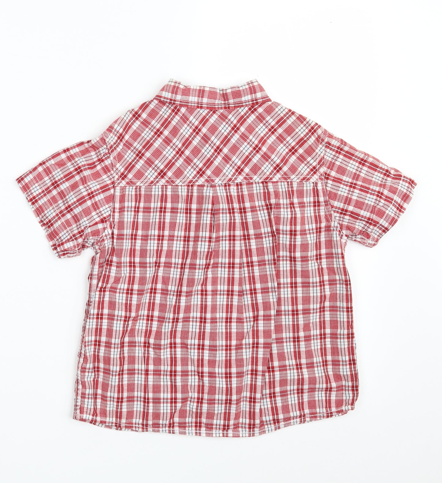 George Boys Red Check 100% Cotton Basic Button-Up Size 6-7 Years Collared Button
