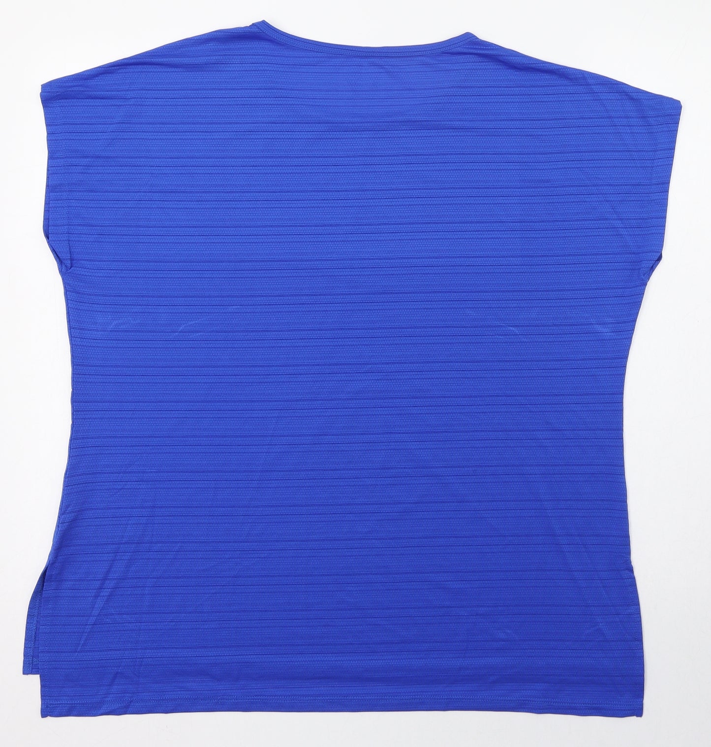 Dunnes Stores Womens Blue  Polyester Pullover T-Shirt Size 16 Round Neck