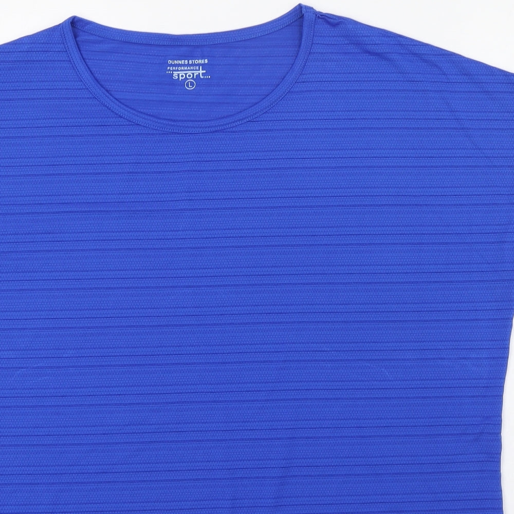 Dunnes Stores Womens Blue  Polyester Pullover T-Shirt Size 16 Round Neck