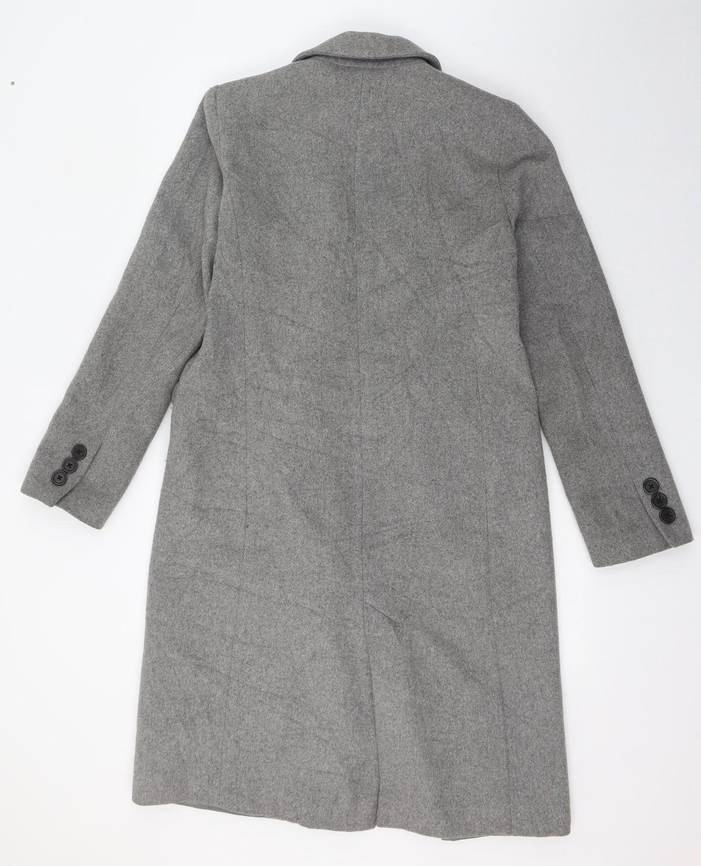 Stradivarius Womens Grey   Overcoat Coat Size M  Button
