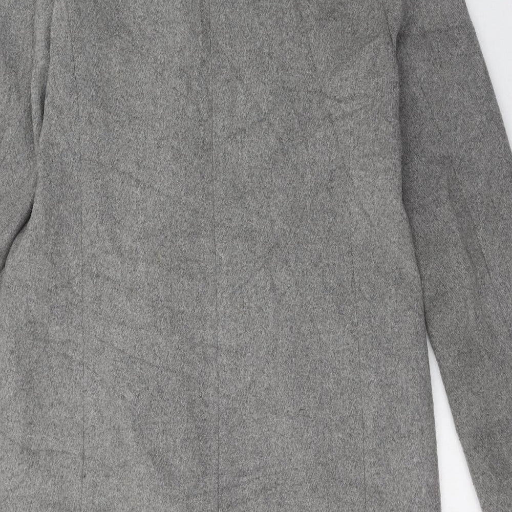 Stradivarius Womens Grey   Overcoat Coat Size M  Button