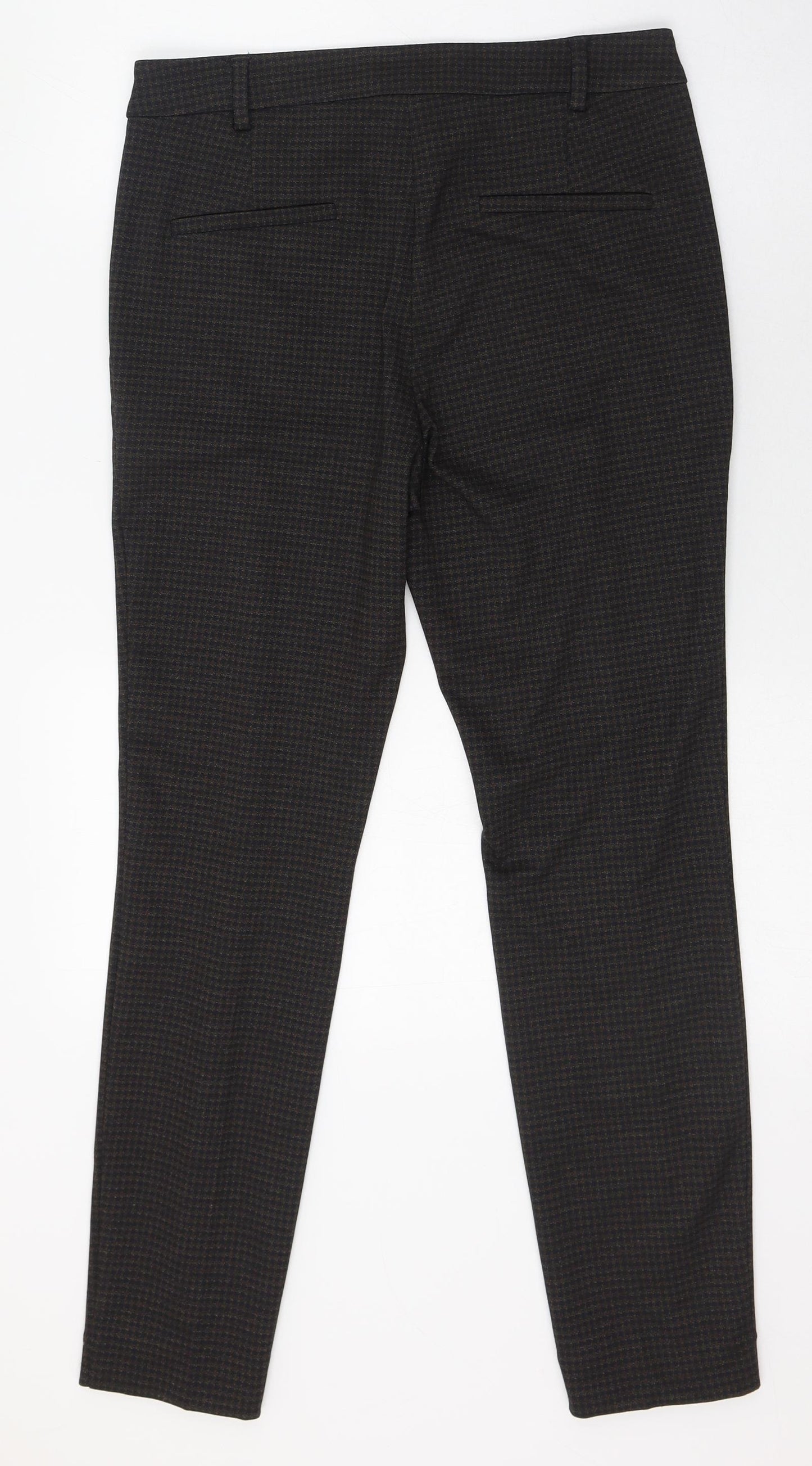 NEXT Womens Black Geometric Polyester Trousers  Size 8 L26 in  Zip