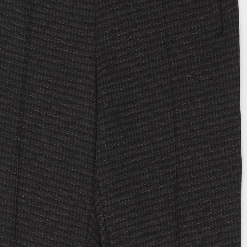 NEXT Womens Black Geometric Polyester Trousers  Size 8 L26 in  Zip