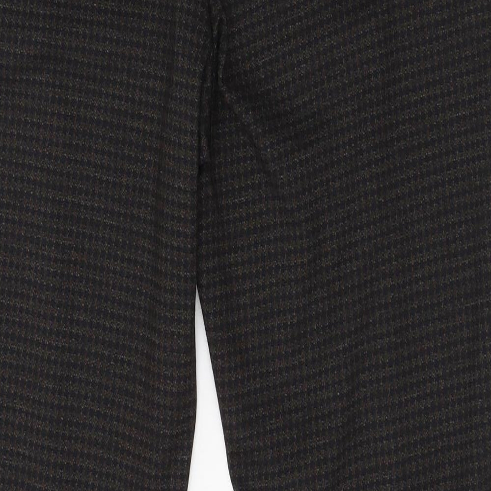 NEXT Womens Black Geometric Polyester Trousers  Size 8 L26 in  Zip