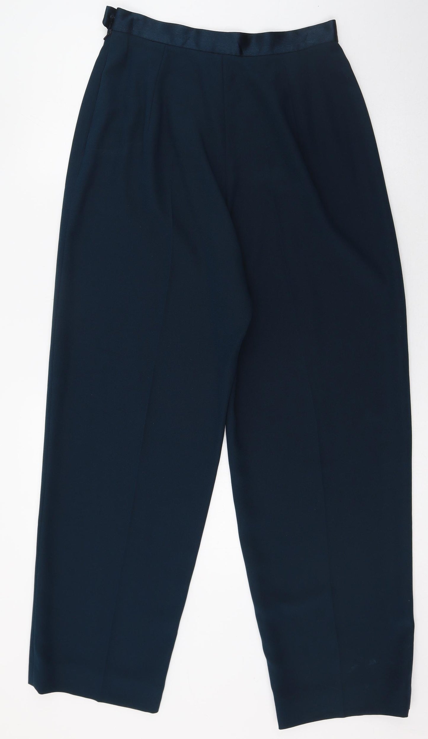 Jacques Vert Womens Green  Polyester Dress Pants Trousers Size 12 L25.5 in Regular Button