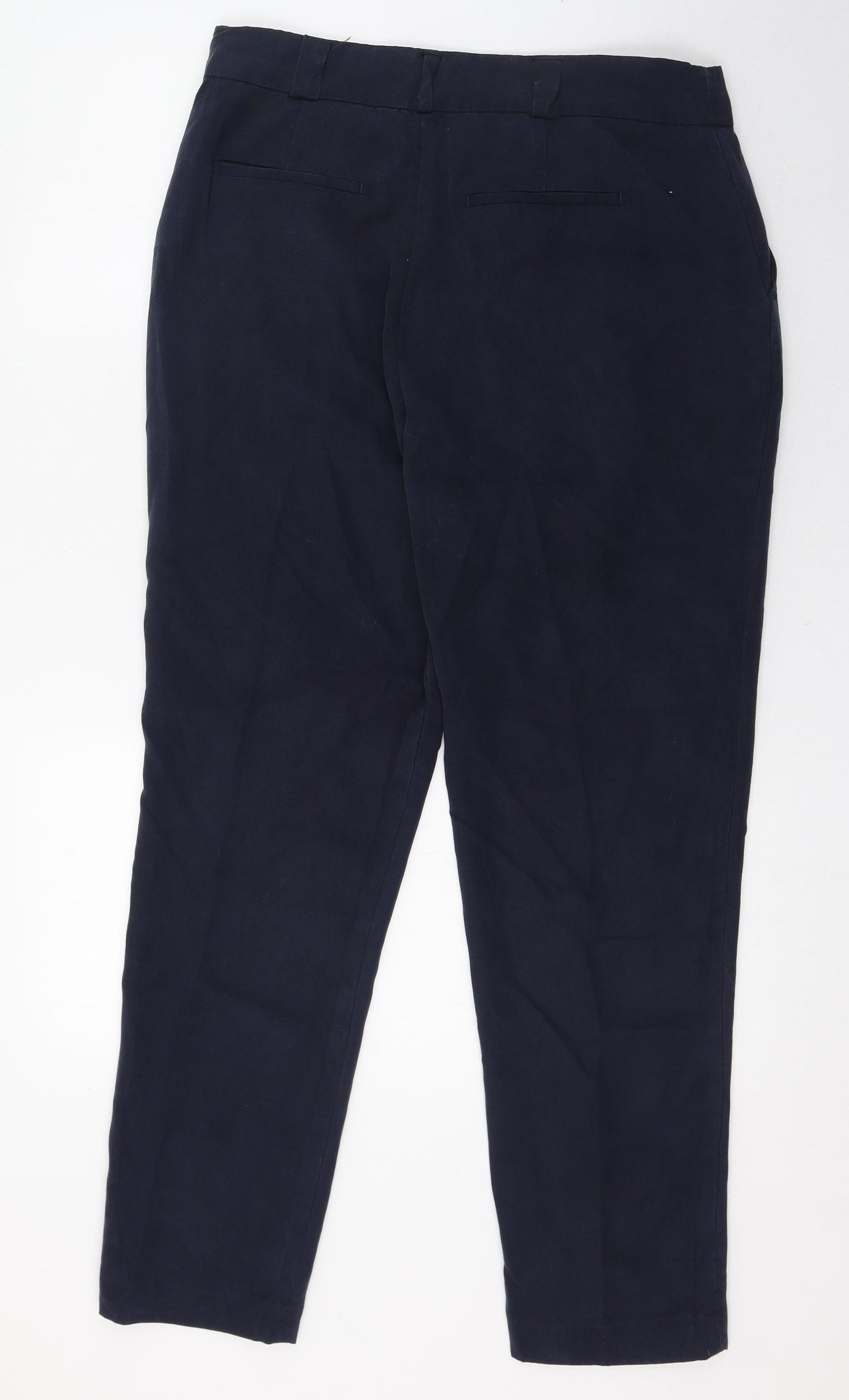 Linea Womens Blue  Lyocell Chino Trousers Size 14 L27 in Regular Zip