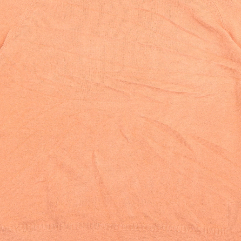 TU Womens Orange Scoop Neck  Acrylic Pullover Jumper Size 8