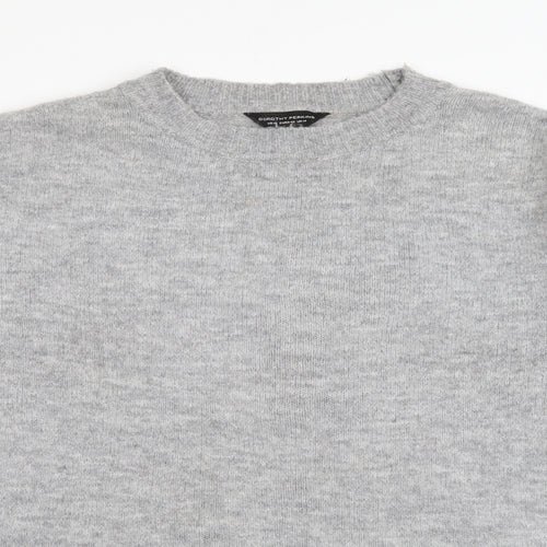 Dorothy Perkins Womens Grey Crew Neck  Acrylic Pullover Jumper Size 14