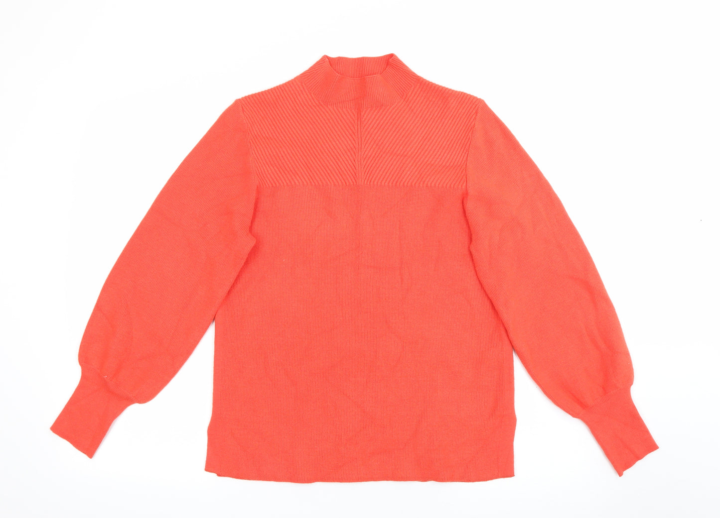 Marks and Spencer Womens Orange High Neck  Viscose Pullover Jumper Size L