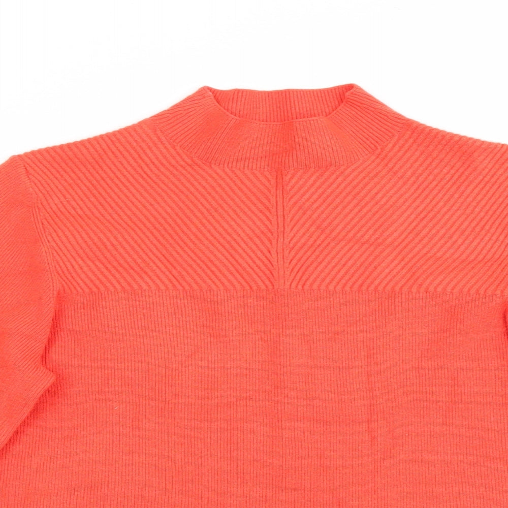 Marks and Spencer Womens Orange High Neck  Viscose Pullover Jumper Size L