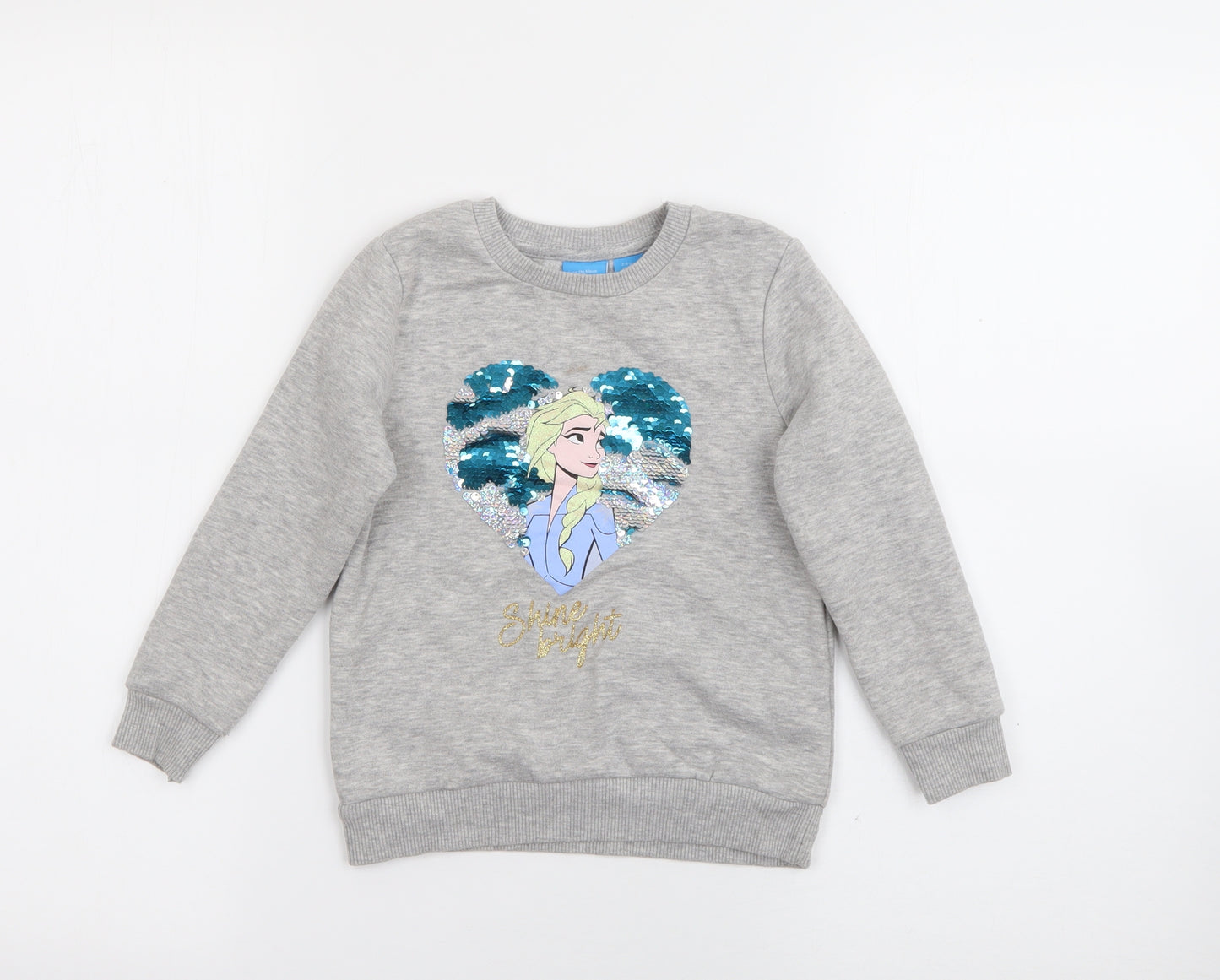 Primark Girls Grey  Polyester Pullover Sweatshirt Size 3-4 Years   - Frozen