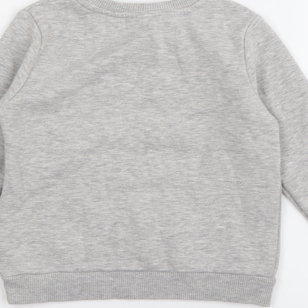 Primark Girls Grey  Polyester Pullover Sweatshirt Size 3-4 Years   - Frozen
