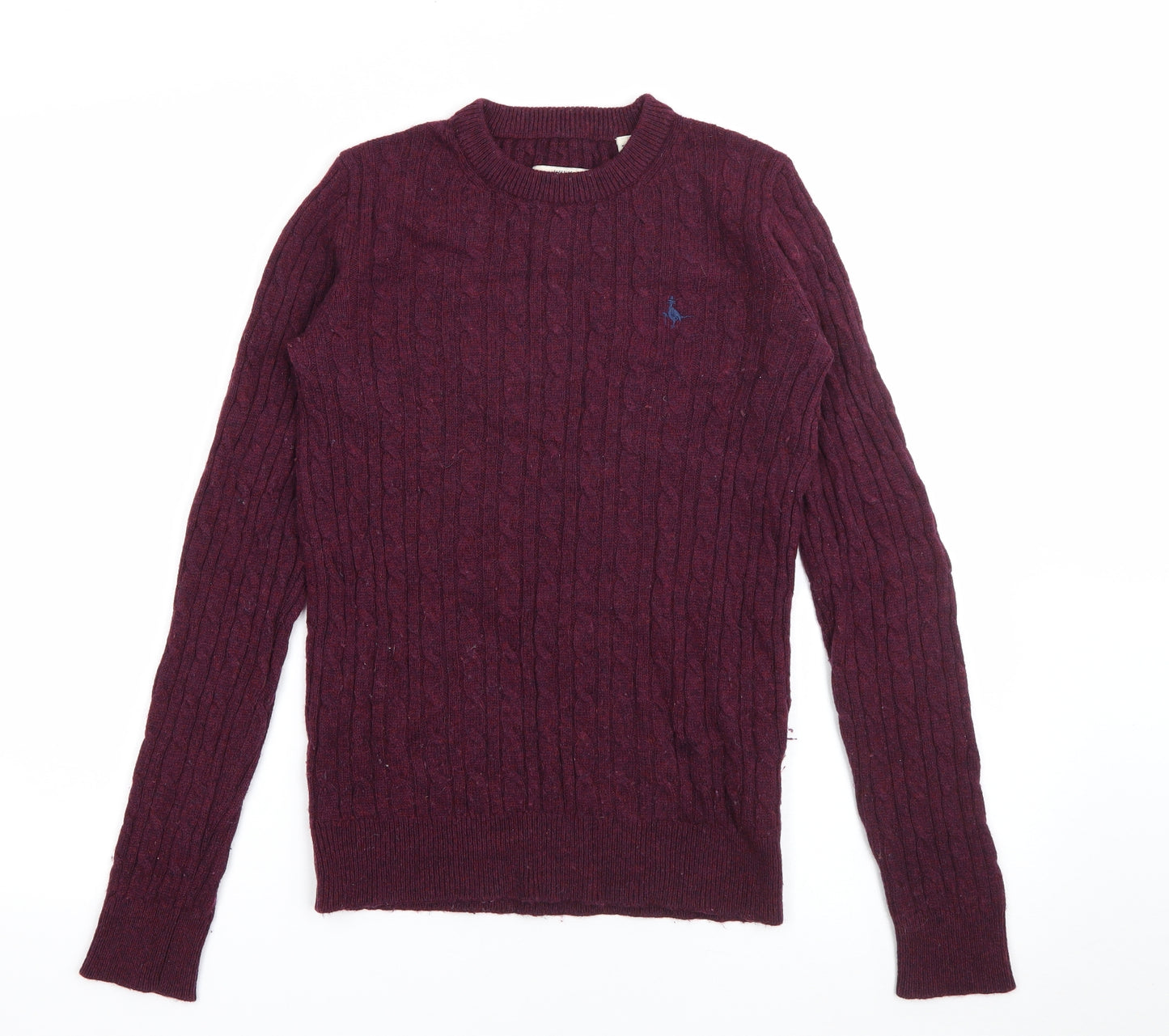 Jack Wills Womens Purple Crew Neck  Wool Pullover Jumper Size 10