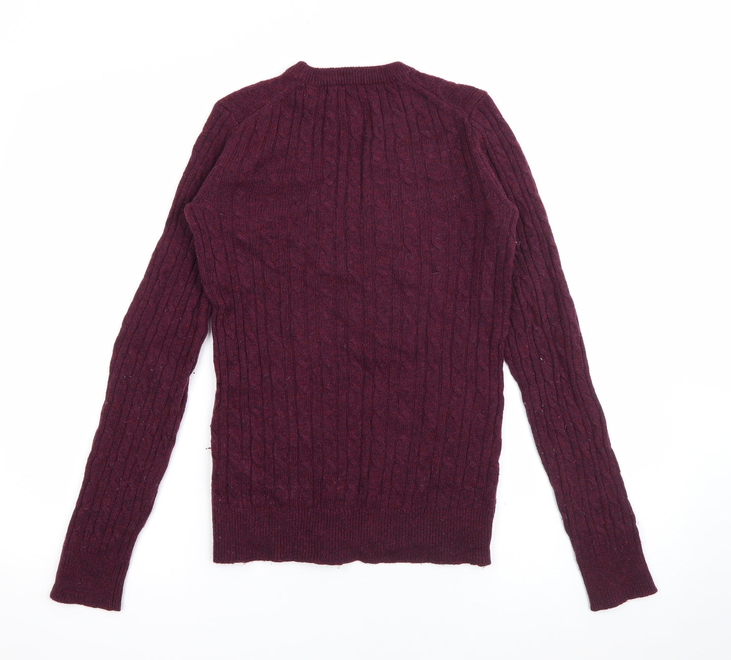 Jack Wills Womens Purple Crew Neck  Wool Pullover Jumper Size 10