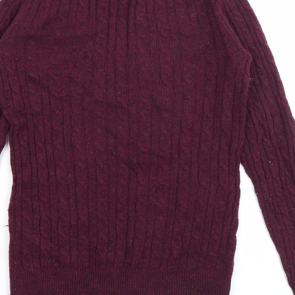 Jack Wills Womens Purple Crew Neck  Wool Pullover Jumper Size 10
