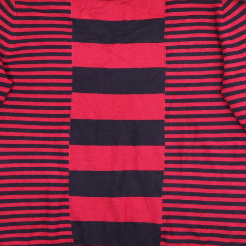 Per Una Womens Pink Roll Neck Striped Acrylic Pullover Jumper Size 20