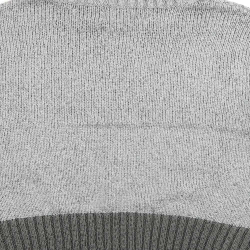 Papaya Womens Grey Roll Neck  Acrylic Pullover Jumper Size M