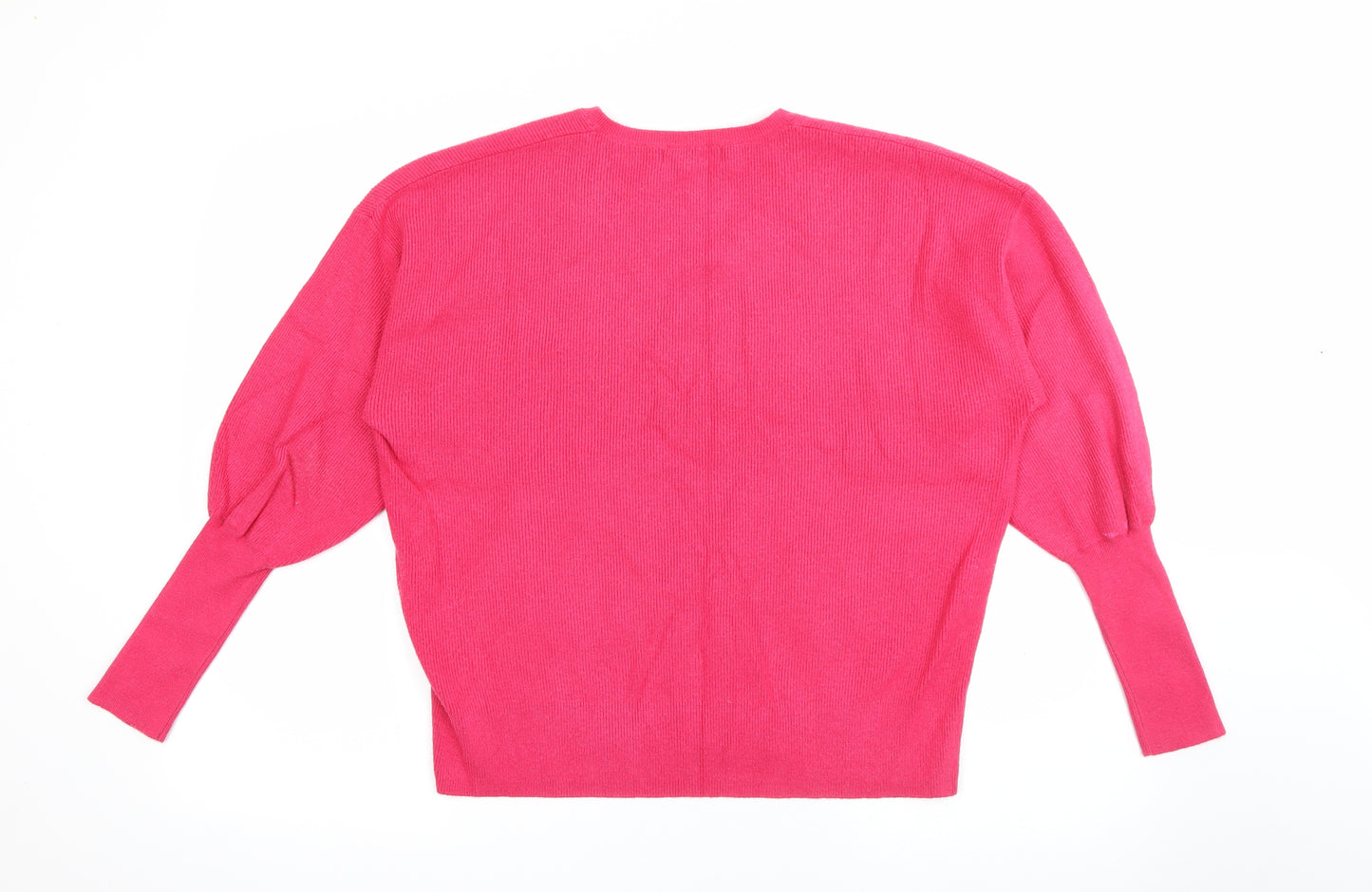 Marks and Spencer Womens Pink V-Neck  Viscose Pullover Jumper Size M