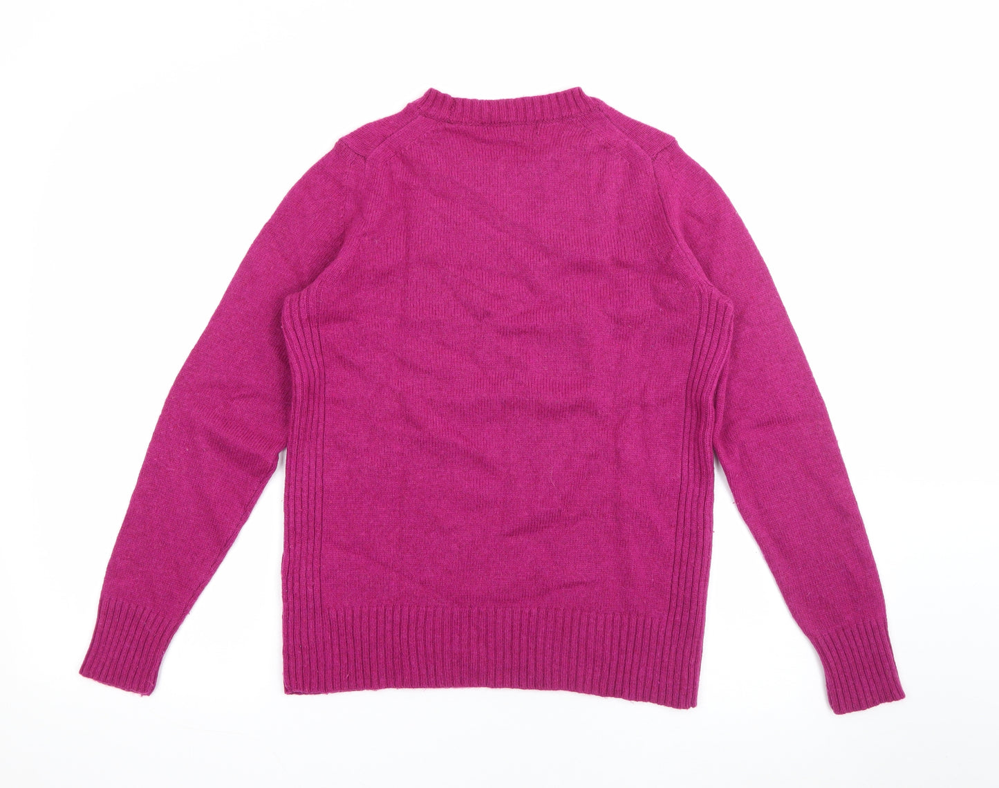 Marks and Spencer Womens Pink Crew Neck  Wool Pullover Jumper Size 10