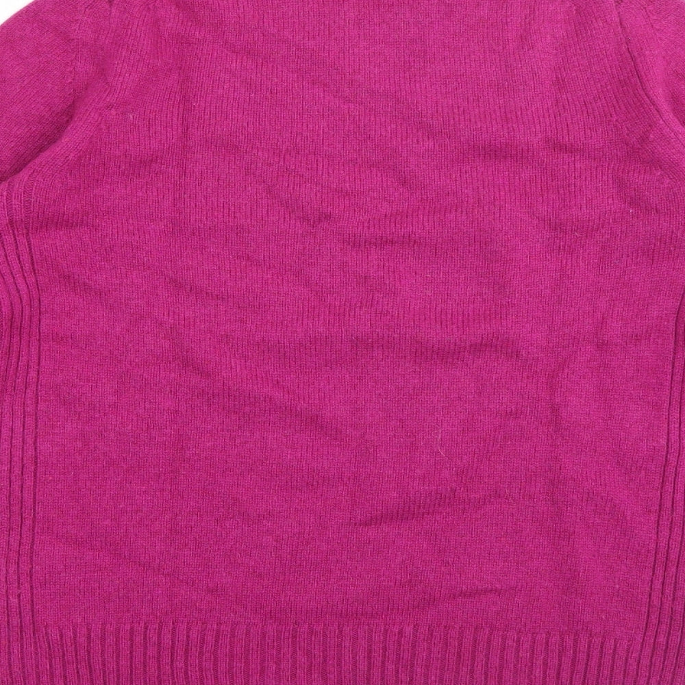 Marks and Spencer Womens Pink Crew Neck  Wool Pullover Jumper Size 10