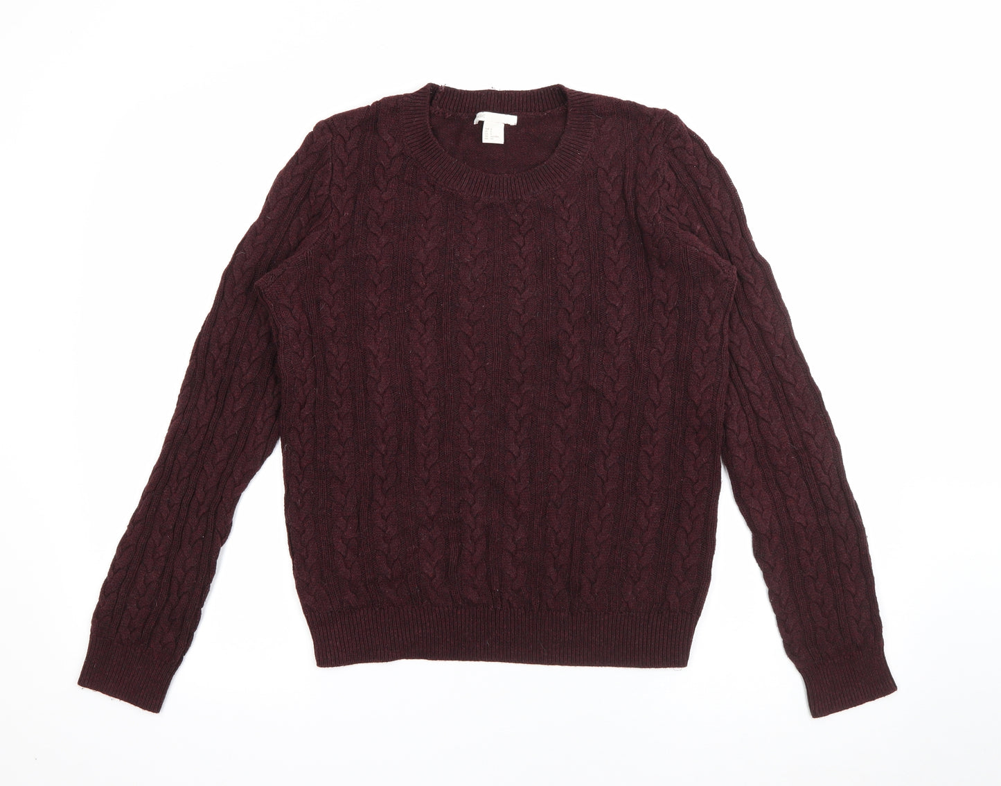 H&M Womens Purple Crew Neck  Acrylic Pullover Jumper Size S
