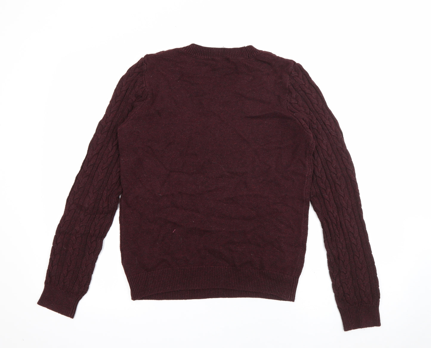 H&M Womens Purple Crew Neck  Acrylic Pullover Jumper Size S