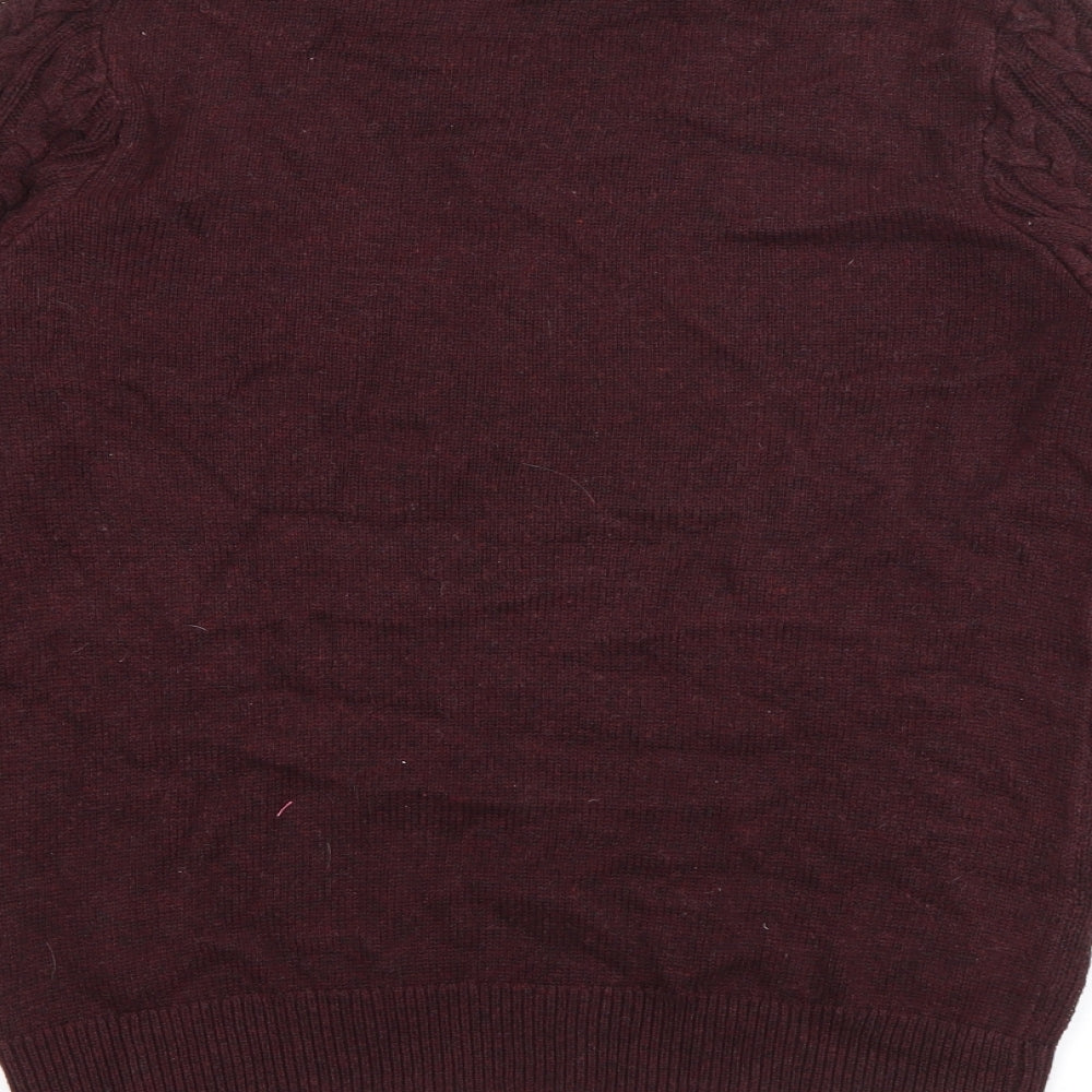 H&M Womens Purple Crew Neck  Acrylic Pullover Jumper Size S