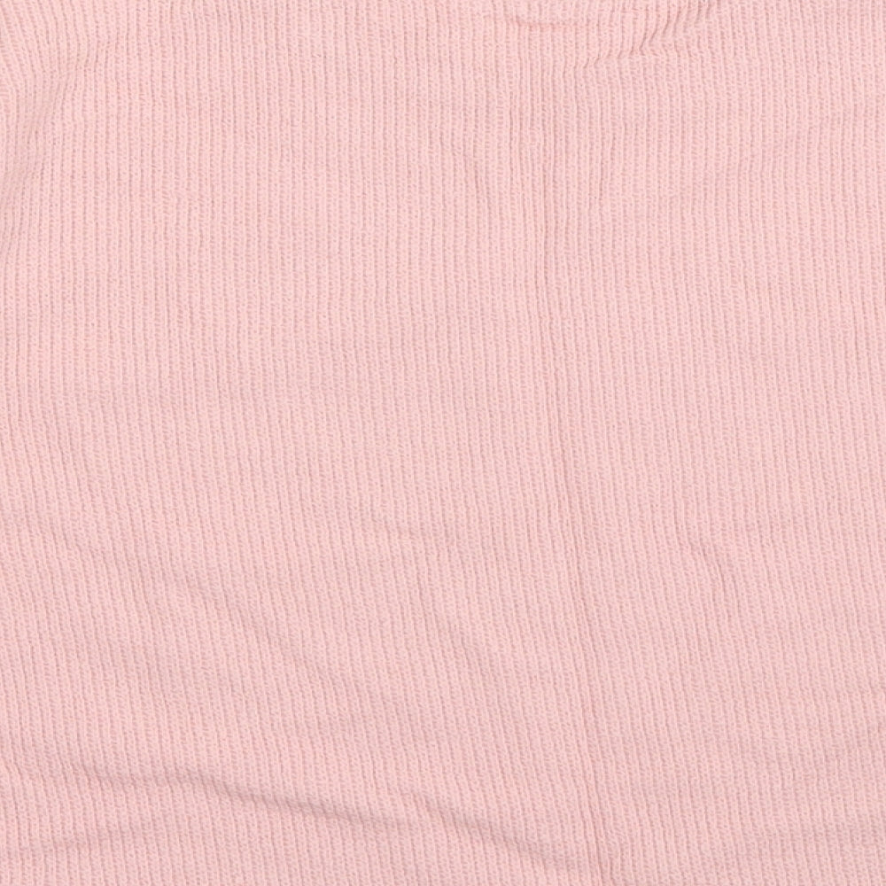 Zara Girls Pink Crew Neck  Cotton Pullover Jumper Size 2-3 Years