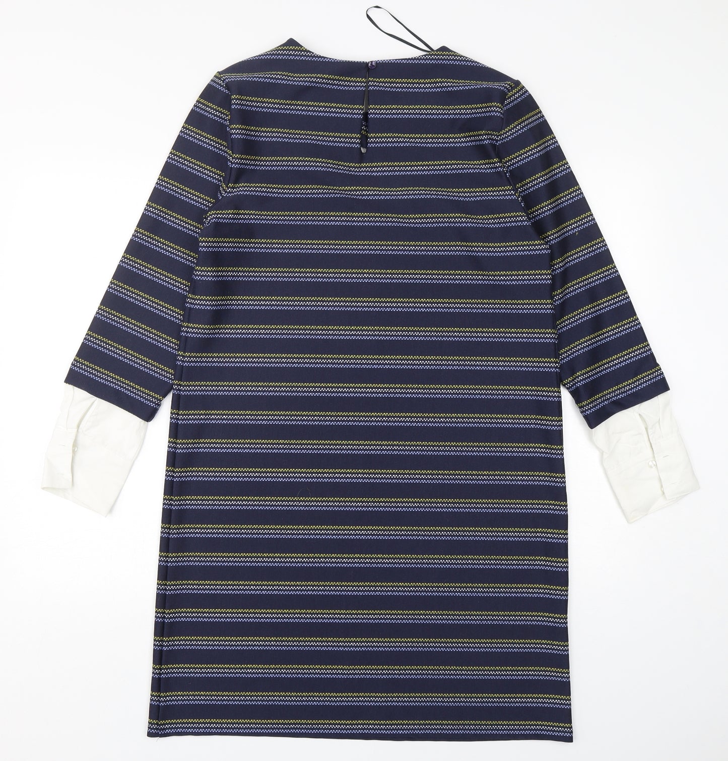 TU Womens Multicoloured Striped Polyester Sheath  Size 14  Round Neck Pullover