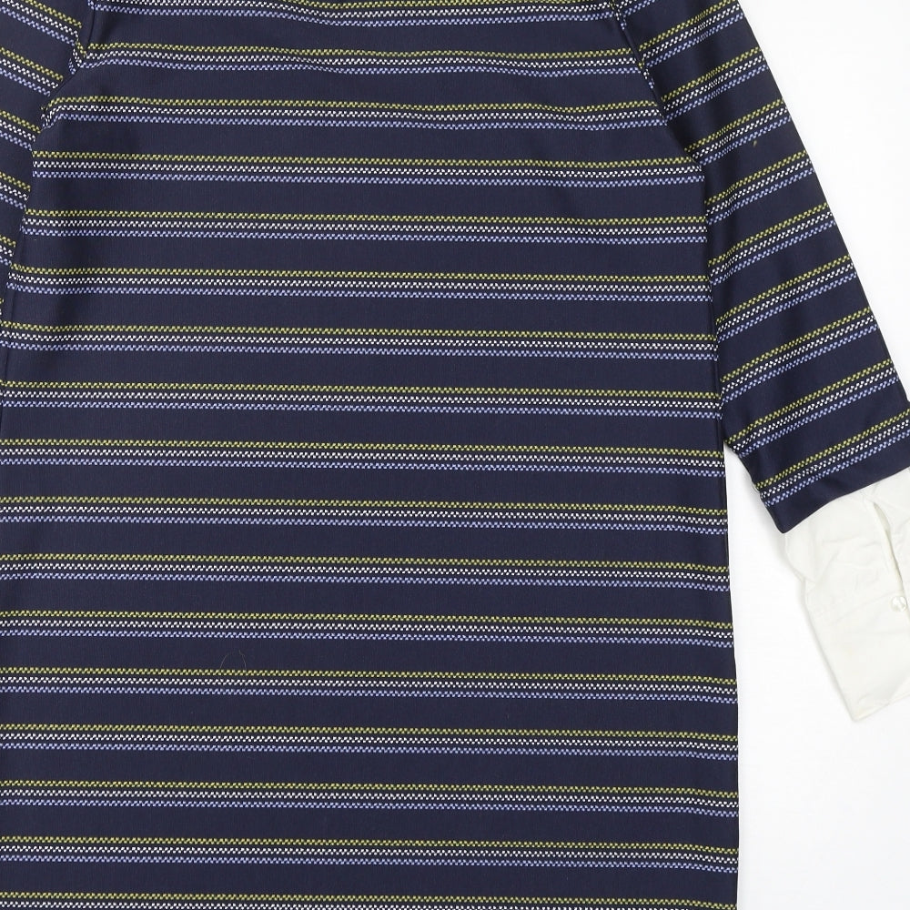 TU Womens Multicoloured Striped Polyester Sheath  Size 14  Round Neck Pullover