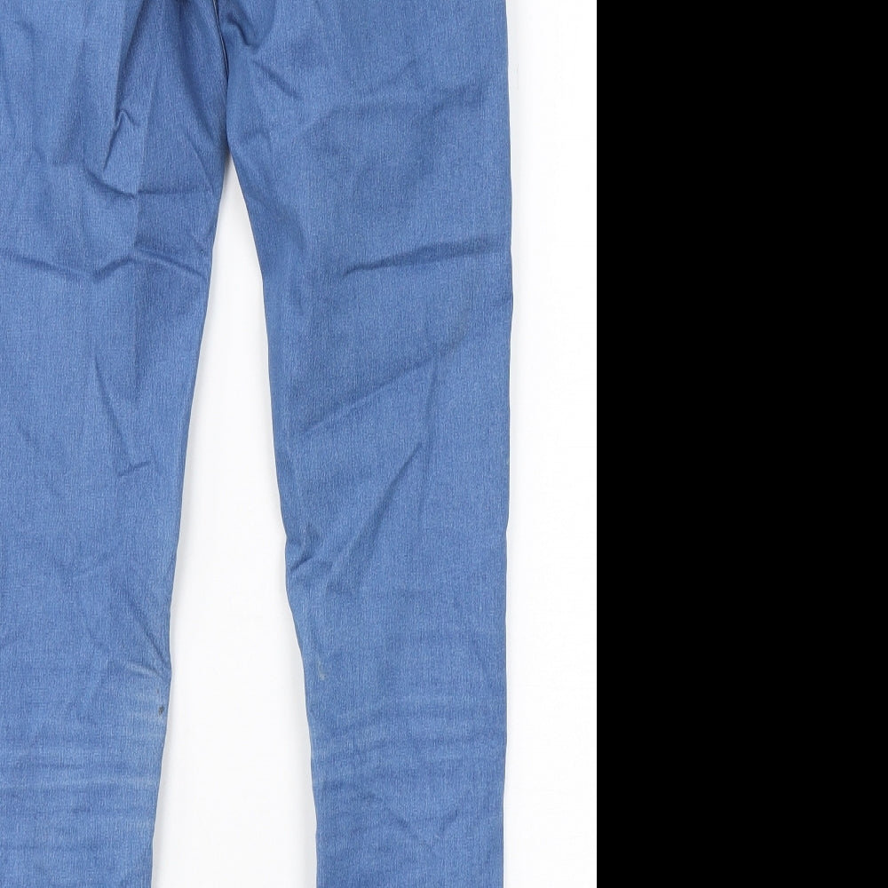 Topshop Womens Blue  Cotton Skinny Jeans Size 28 in L29 in Regular Button
