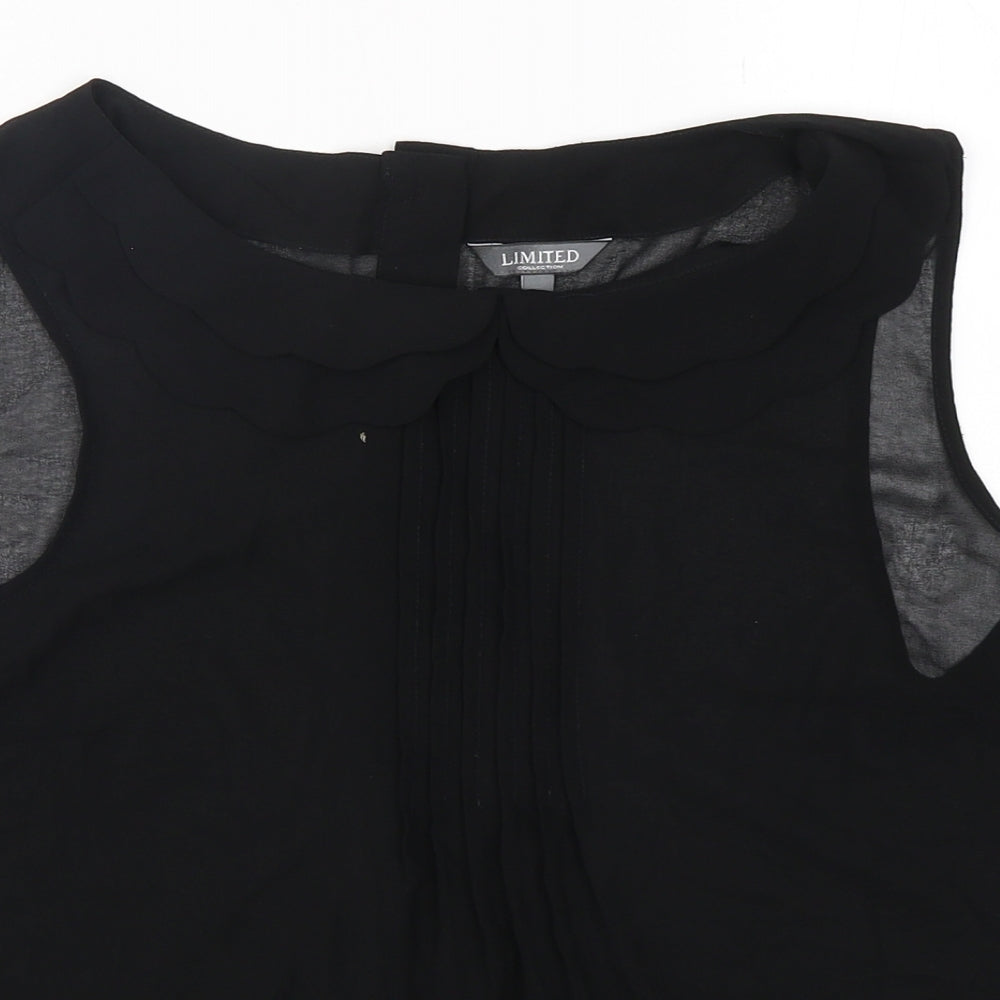 Limited Collection  Womens Black  Polyester Basic Blouse Size 12 Round Neck