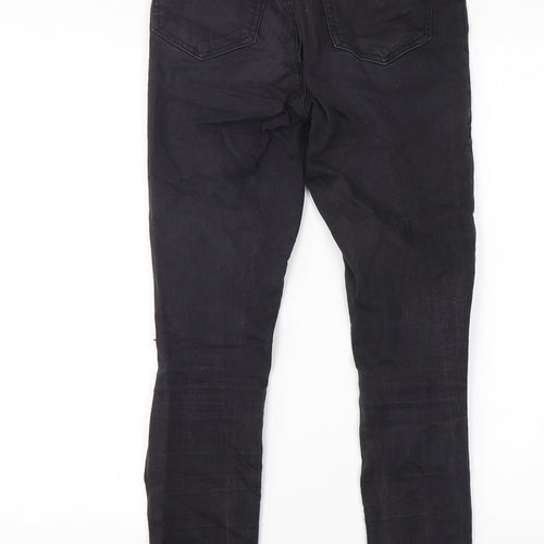 Topshop Womens Black  Cotton Skinny Jeans Size 28 in L29 in Regular