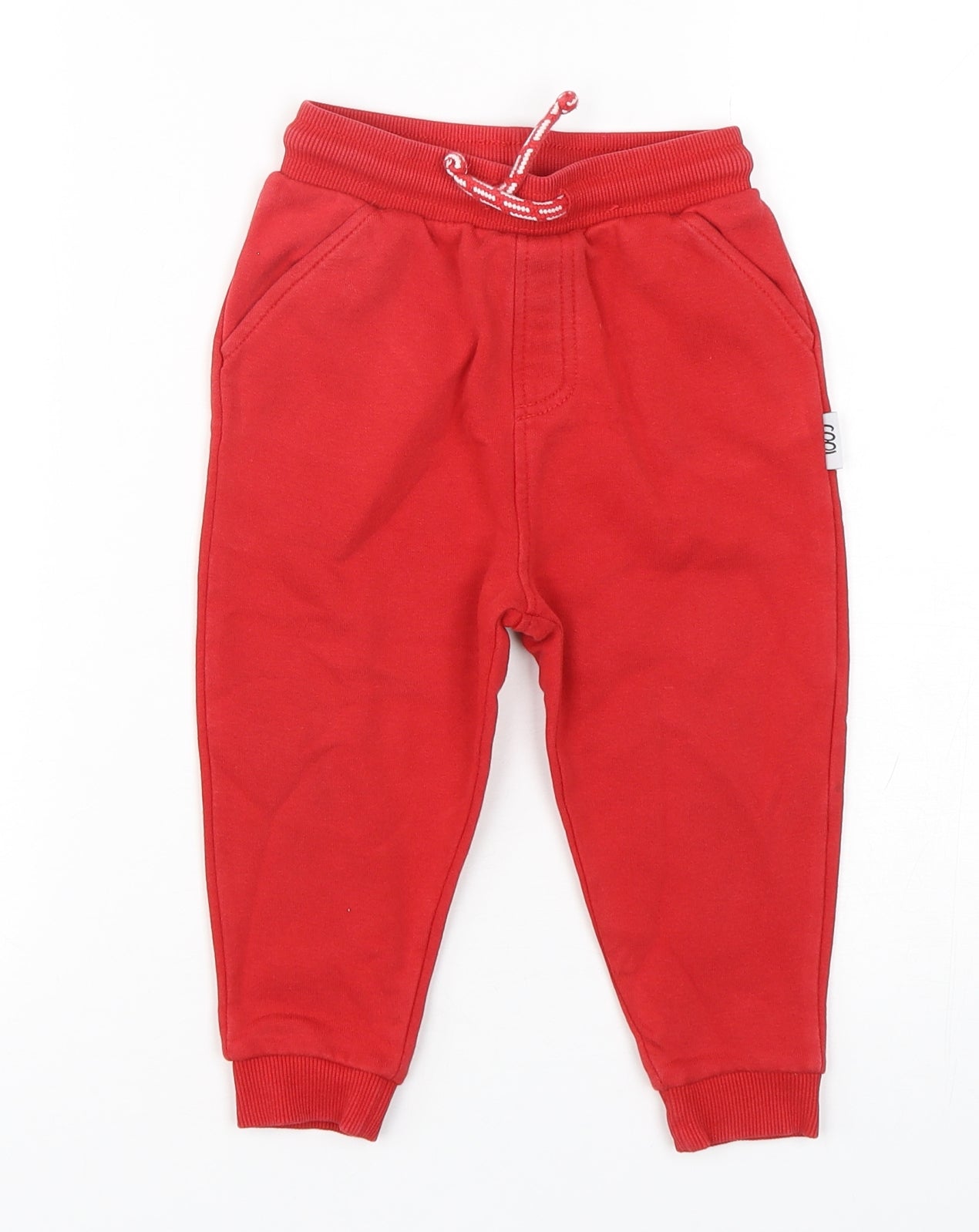 George Boys Red  Cotton Sweatpants Trousers Size 18-24 Months  Drawstring