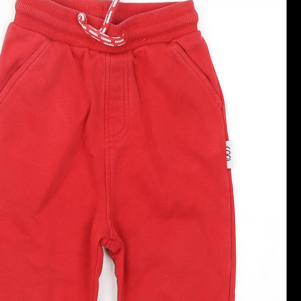 George Boys Red  Cotton Sweatpants Trousers Size 18-24 Months  Drawstring