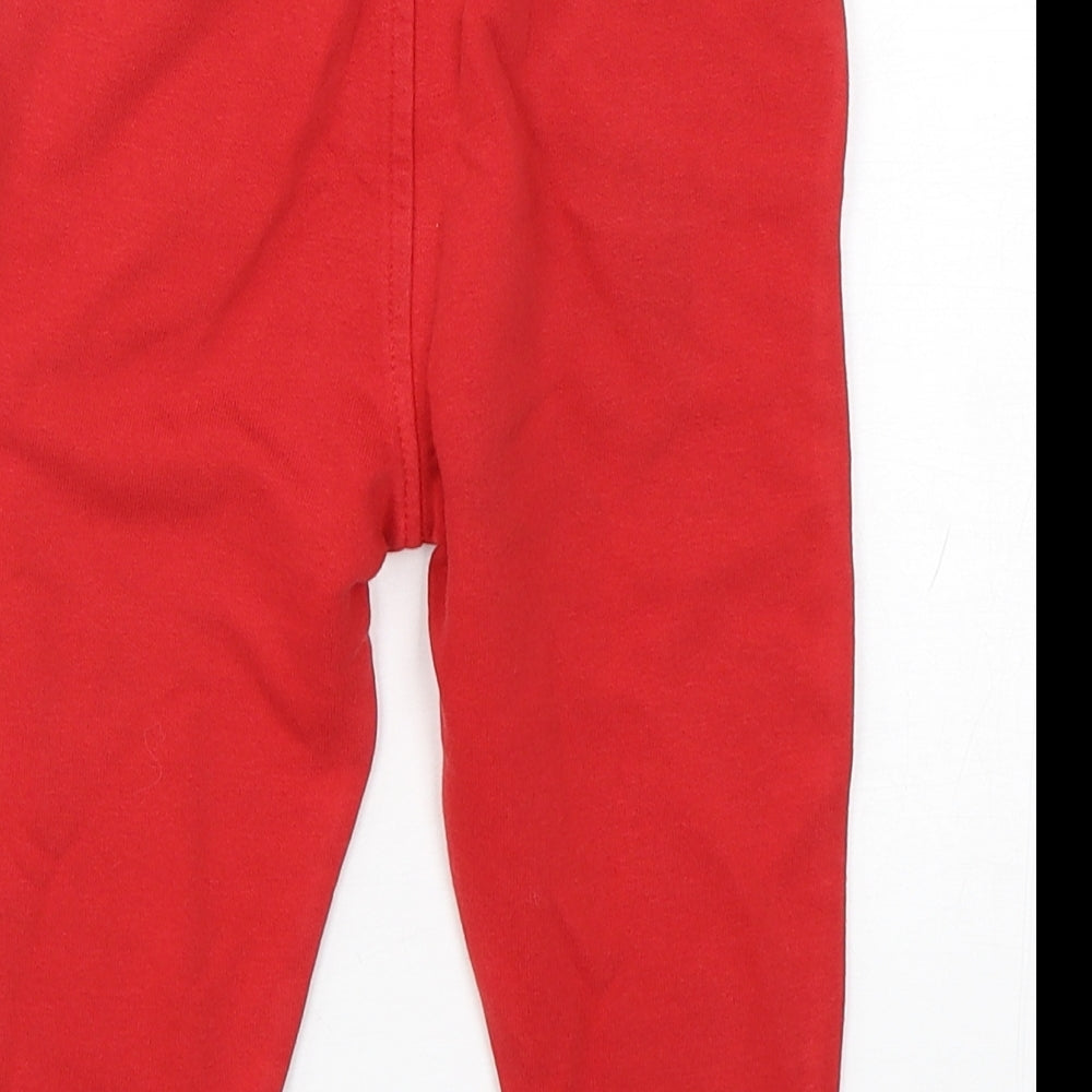 George Boys Red  Cotton Sweatpants Trousers Size 18-24 Months  Drawstring